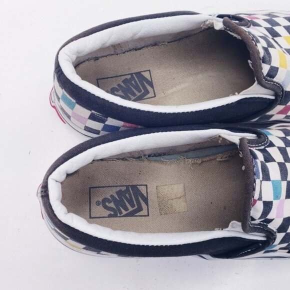 Vans Checkerboard Multicolor Slip On Sneakers Kids Unisex Youth Size 3 - Picture 11 of 13